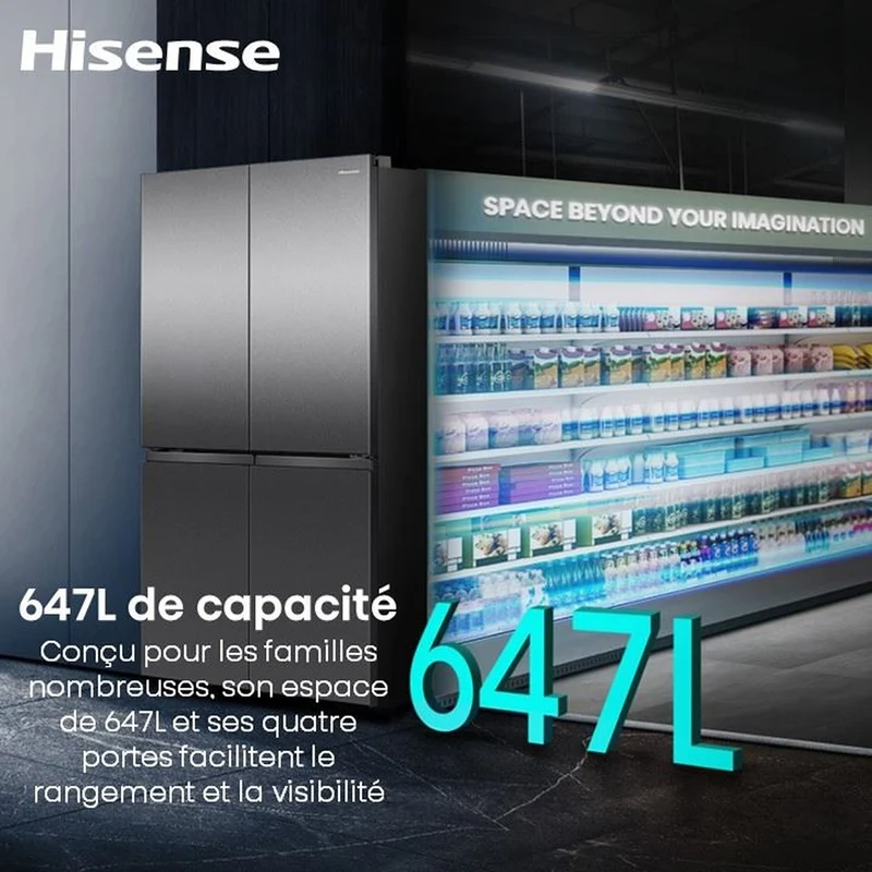 réfrigérateur multi-portes Hisense RQ5P640SSSD