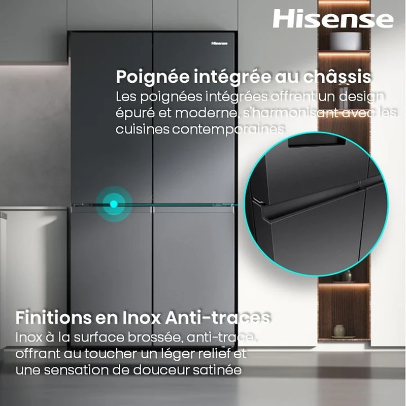 réfrigérateur multi-portes Hisense RQ5P640SSSD