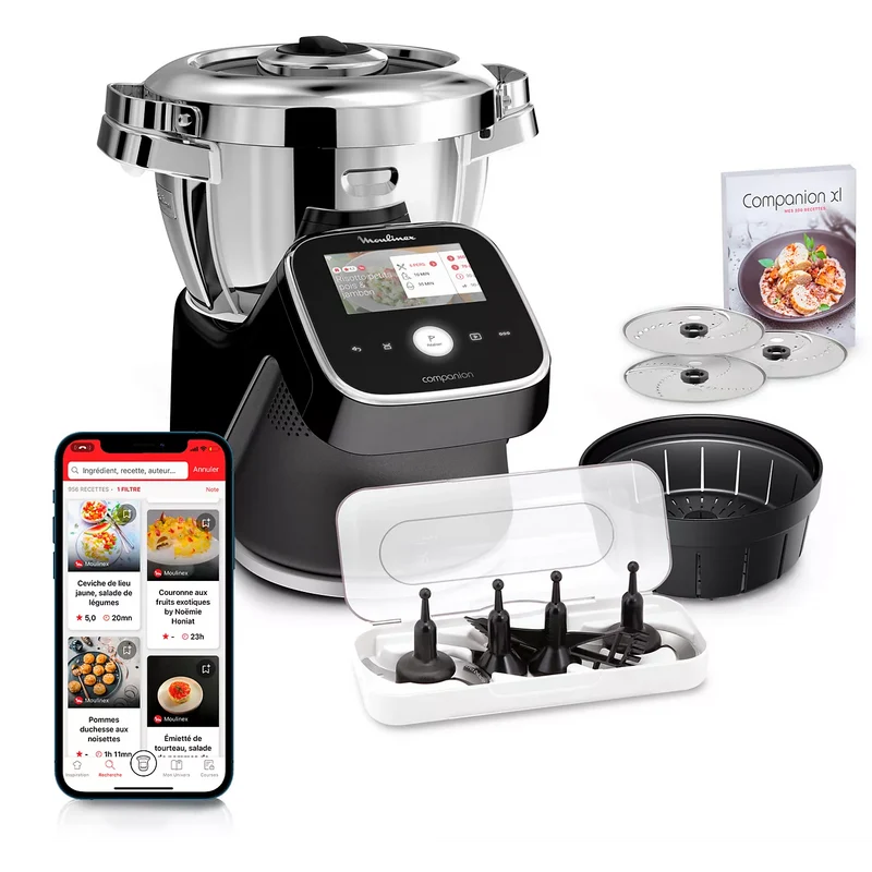 Moulinex Robot cuiseur i-Companion Touch Pro Noir (HF93D810)