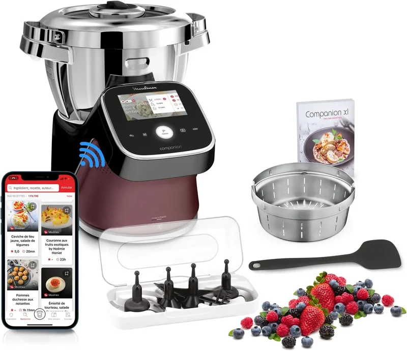 Moulinex Robot cuiseur i-Companion Touch Pro Noir (HF93D810)