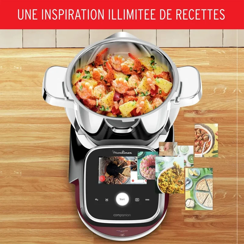 Moulinex Robot cuiseur i-Companion Touch Pro Noir (HF93D810)