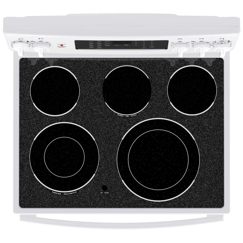 GE 30'' 5.0 pi cu Cuisinière Vitrocéramique - Blanc - JCB840DV3W - Boîte Ouverte