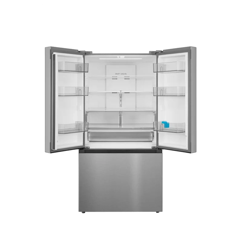 Midea 33'' 22.6 pi.cu Réfrigérateur Portes Francaises - Machine à Glaçons Automatique - Inox - MRF2317AST - Boîte Ouverte