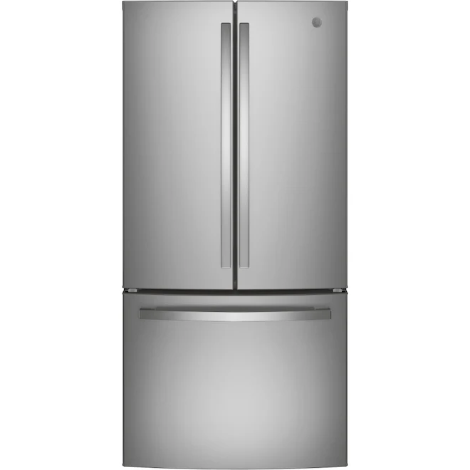 Ge 33'' 18.6 pi cu réfrigérateur portes francaises - inox - GWE19JYLFS - boîte ouverte