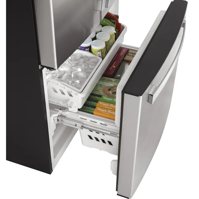 Ge 33'' 18.6 pi cu réfrigérateur portes francaises - inox - GWE19JYLFS - boîte ouverte