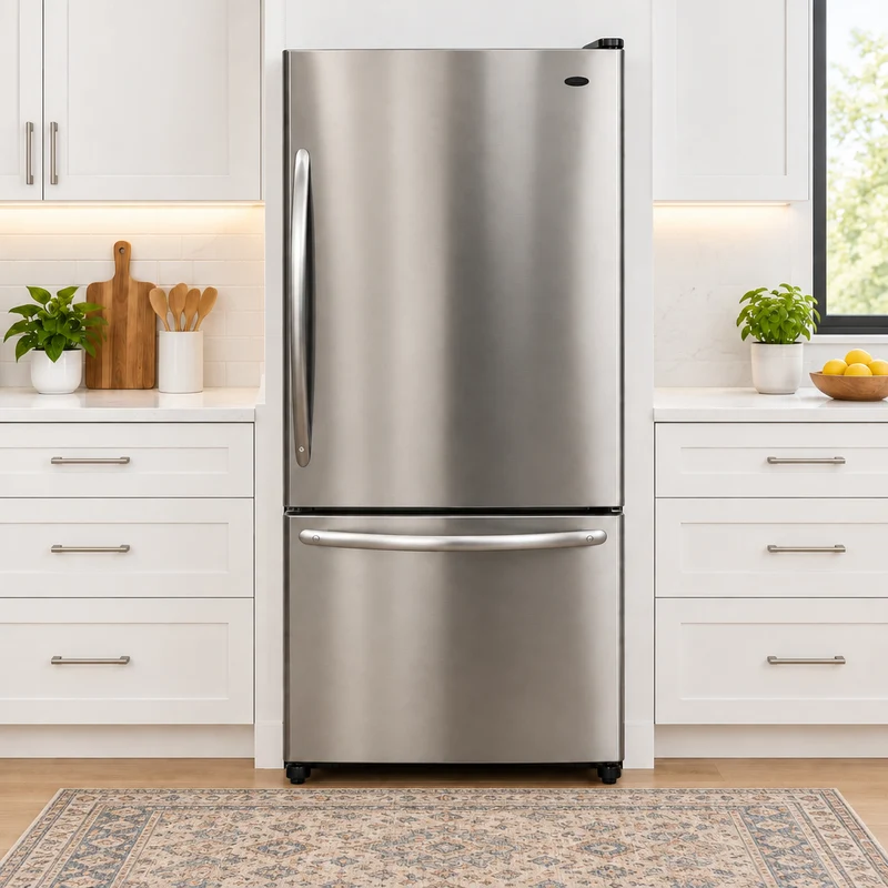 Amana 30'' Réfrigérateur Congélateur Inférieur - Inox - Reconditionné