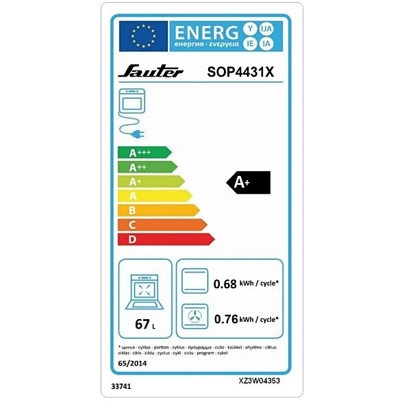 FOUR ENCASTRABLE PYROLYSE SAUTER SOP4431X