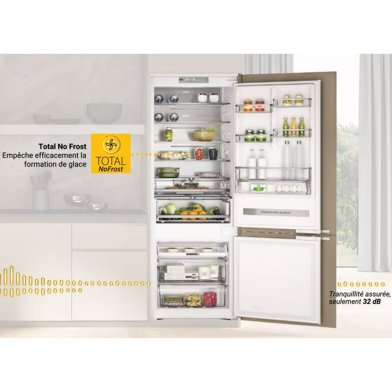 Réfrigérateur combiné encastrable WHIRLPOOL 70cm