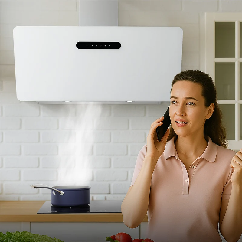 Ciarra Dynamic Hotte Aspirante 90cm Hotte Blanche WiFi APP Connectée 3 Vitesses Blanc | CBCW9736K