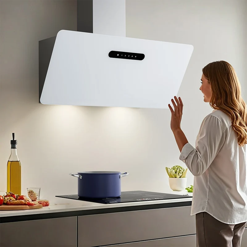 Ciarra Dynamic Hotte Aspirante 90cm Hotte Blanche WiFi APP Connectée 3 Vitesses Blanc | CBCW9736K