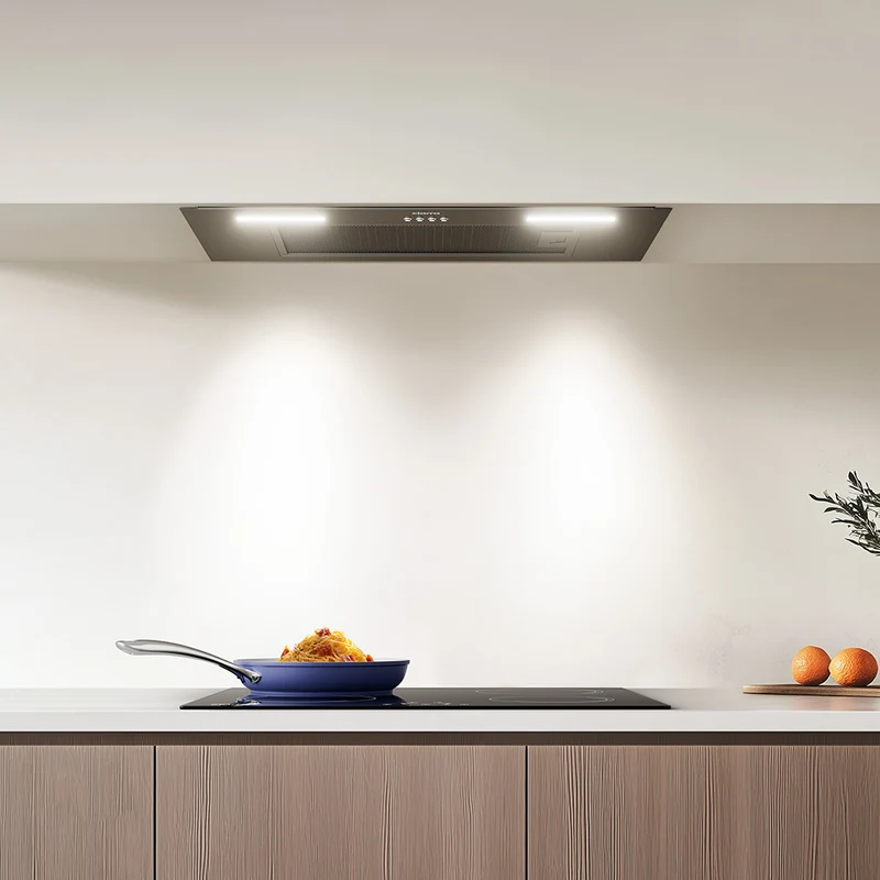 Ciarra Hotte de Cuisine Encastrable 60cm 3 Vitesses Noire, boutons & recyclage | CBCB6926A
