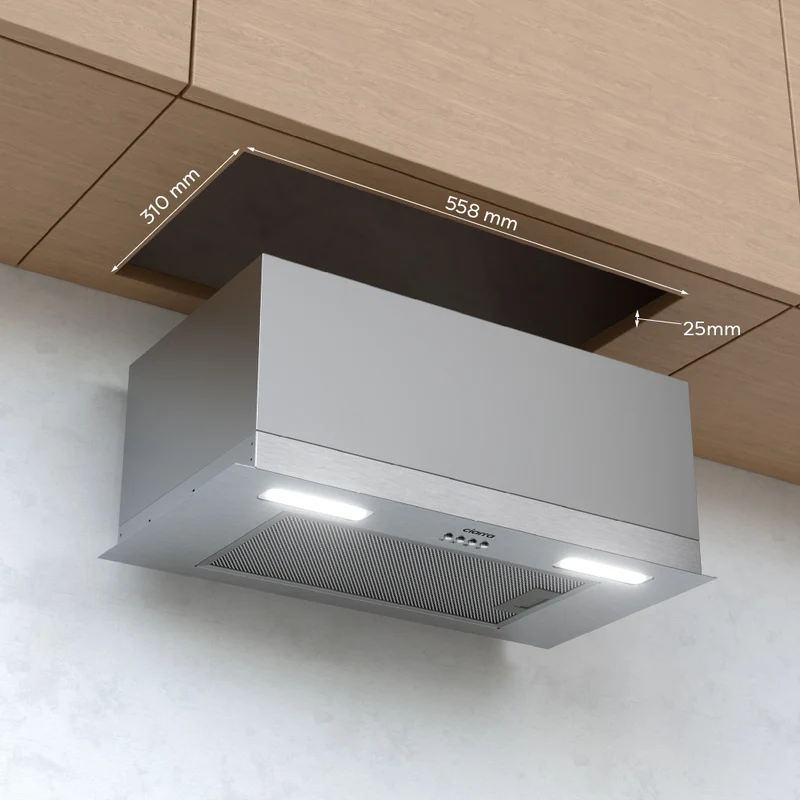 Ciarra Hotte Aspirante Intégrée Encastrable 60cm Argentée Mode Recyclage ou Évacuation CBCS6926A-OW