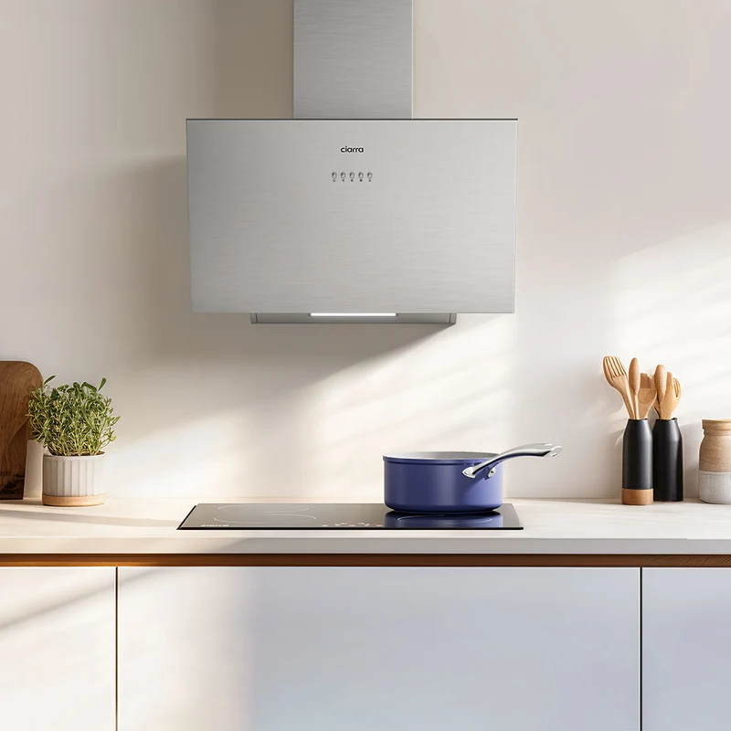 Ciarra Hotte Aspirante Inclinée 60cm Recyclage ou Évacuation Modes Design Acier Inoxydable | CBCS6762A