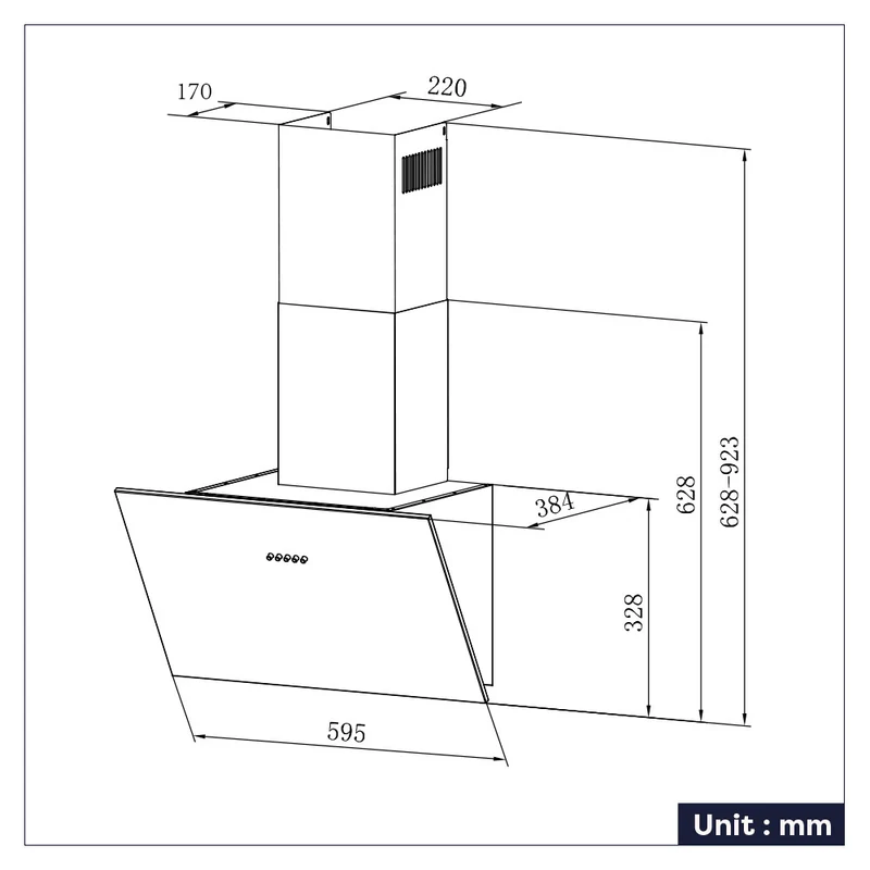 Ciarra Hotte Aspirante Inclinée 60cm Recyclage ou Évacuation Modes Design Acier Inoxydable | CBCS6762A