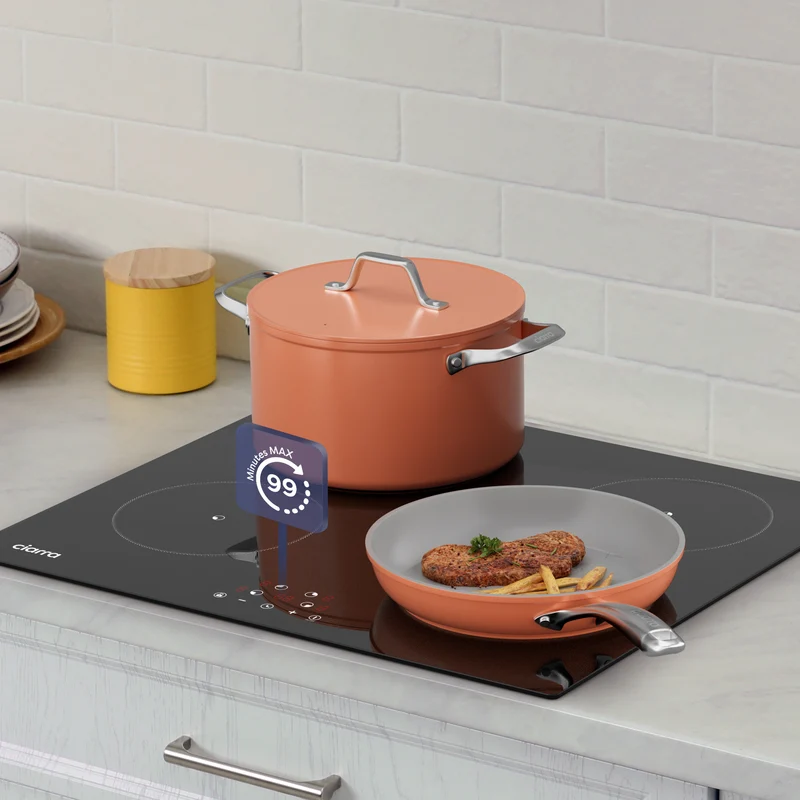Ciarra 5600W Plaque à Induction Encastrable 4 Feux 9 Niveaux de Puissance | CABBIH4-F