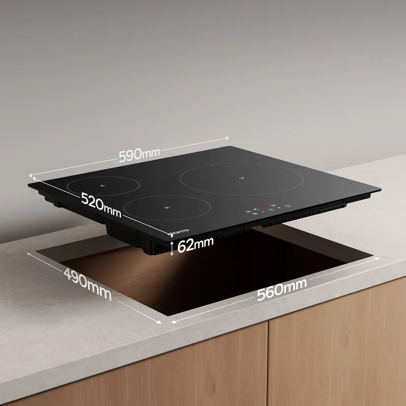Ciarra Plaque à Induction Encastrable 3 Feux 9 Niveaux de Puissance CABBIH3-F