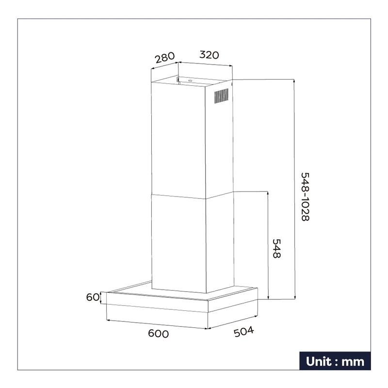 Ciarra Dynamic Hotte Aspirante 60cm Classe A+++, Capteur Tactile + Wifi + Contrôle App CBCW6102-OW
