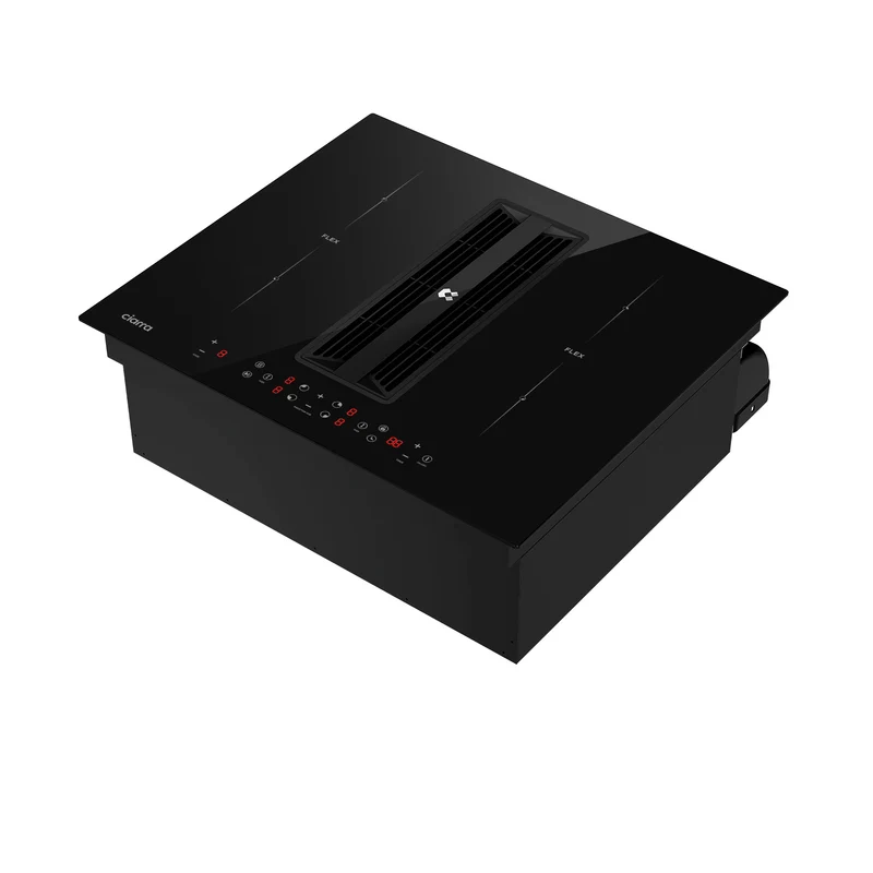 Ciarra ONE Plaque à Induction avec Hotte Intégrée Compact 590 mm avec Système Plasma⁺ Intégré et Boost et Flexzone CBBEH594BBFF-OW