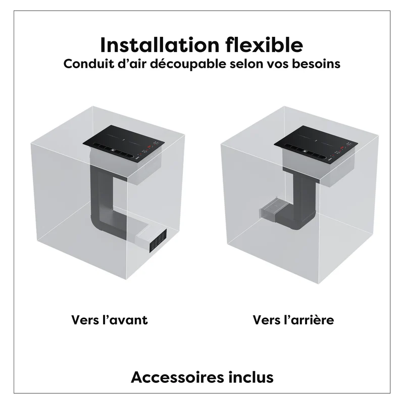 [Première Mondiale] Ciarra ONE - Plaque à Induction avec Hotte Intégrée Domino 390mm avec Système Plasma⁺ Intégré et Boost et Flexzone | CBBEH392BF