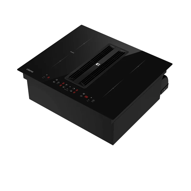 Ciarra ONE Plaque à Induction avec Hotte Intégrée Compact 590 mm avec Système Plasma⁺ Intégré et Boost et Flexzone CBBEH594BBF-OW