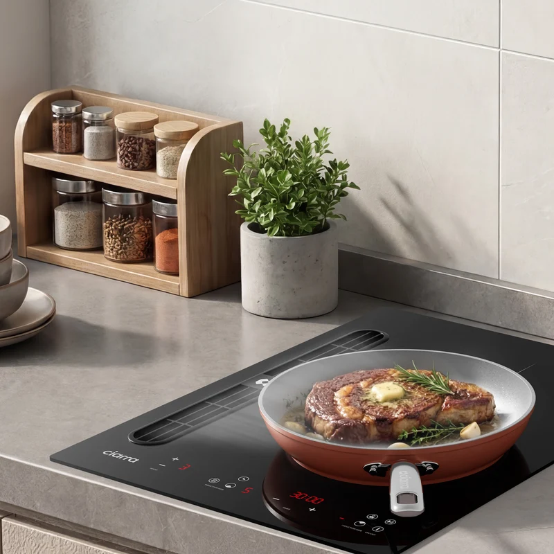 [Première Mondiale] Ciarra ONE - Plaque à Induction avec Hotte Intégrée 390 mm avec Système Plasma⁺ Intégré et Boost | CBBEH392B