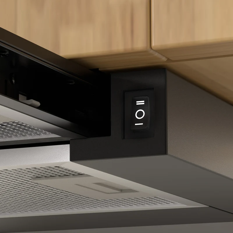 Ciarra Hotte Tiroir Téléscopique 60cm 370m³/h Classe A++ Inox CBCB6906D-OW
