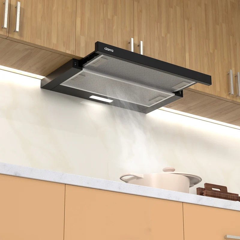 Ciarra Hotte Tiroir Téléscopique 60cm 370m³/h Classe A++ Inox CBCB6906D-OW