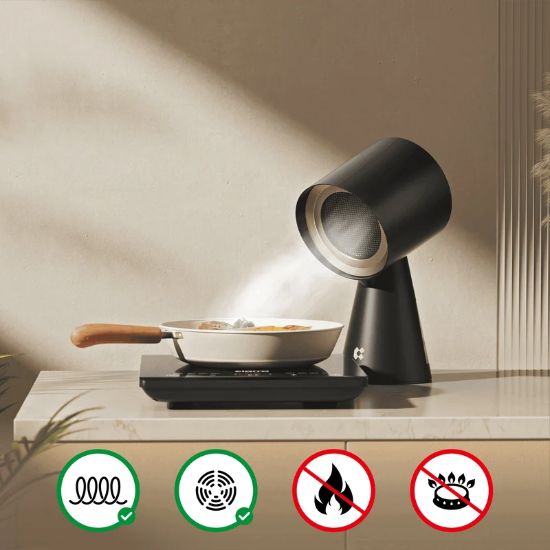 Ciarra HOOD TO GO Hotte de Cuisine Portable de Bureau Shadow Noir