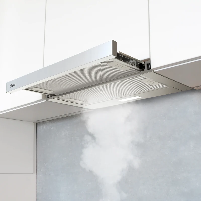 Ciarra Hotte Tiroir Téléscopique 60cm 370m³/h Classe A++ Inox CBCS6906D-OW