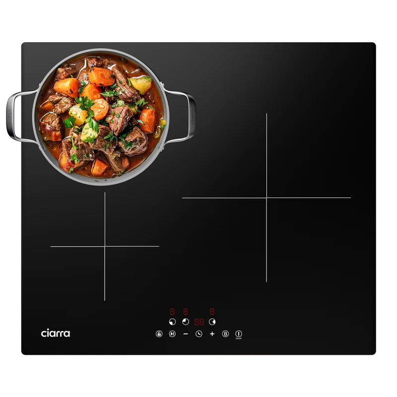 Ciarra Plaque à Induction Intégrée 3 Zones 6100W 9 Puissance CBBIH3-OW