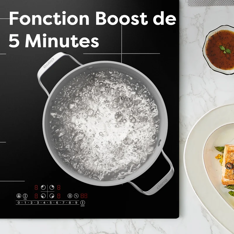 Ciarra 7200W Plaque à Induction 4 Feux 1 FlexZone Boosters | CBBIH4BF