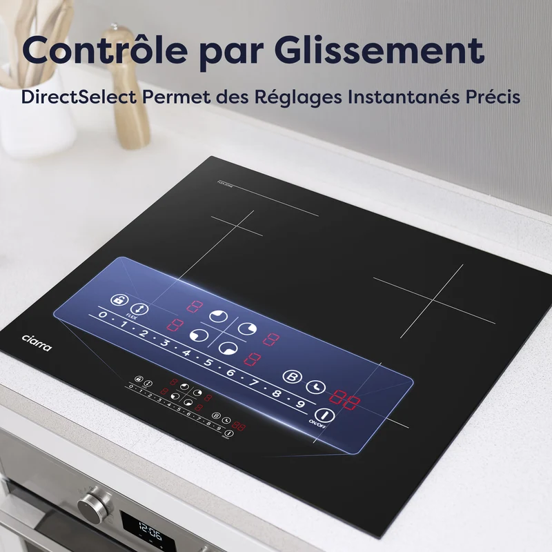 Ciarra 7200W Plaque à Induction 4 Feux 1 FlexZone Boosters | CBBIH4BF