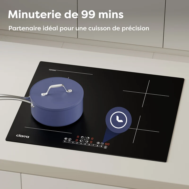 Ciarra 7200W Plaque à Induction 4 Feux 1 FlexZone Boosters | CBBIH4BF