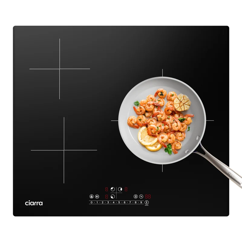 CIARRA 6200W Plaque à Induction Encastrable 3 feux Fonction Booster CBBIH3B-OW