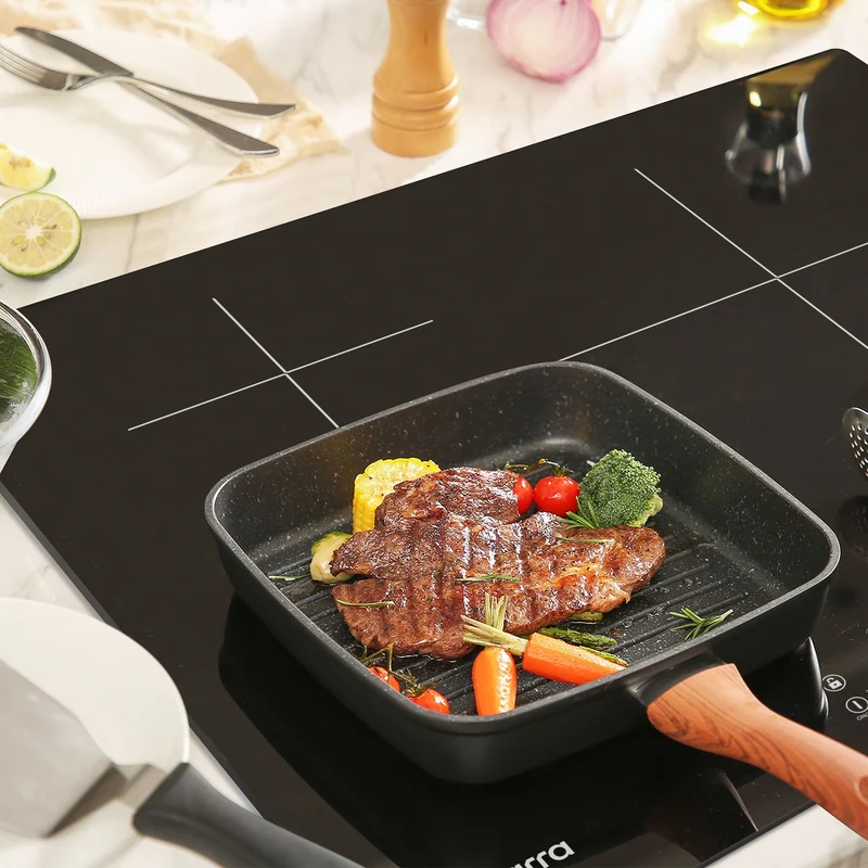 CIARRA 6200W Plaque à Induction Encastrable 3 feux Fonction Booster CBBIH3B-OW