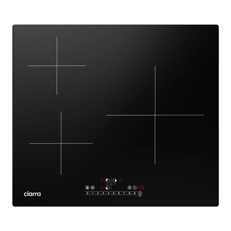 CIARRA 6200W Plaque à Induction Encastrable 3 feux Fonction Booster CBBIH3B-OW