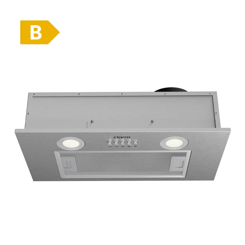 Ciarra Hotte Intégrée Groupe Filtrant 52cm 3 Vitesses Inox CBCS5913A-OW