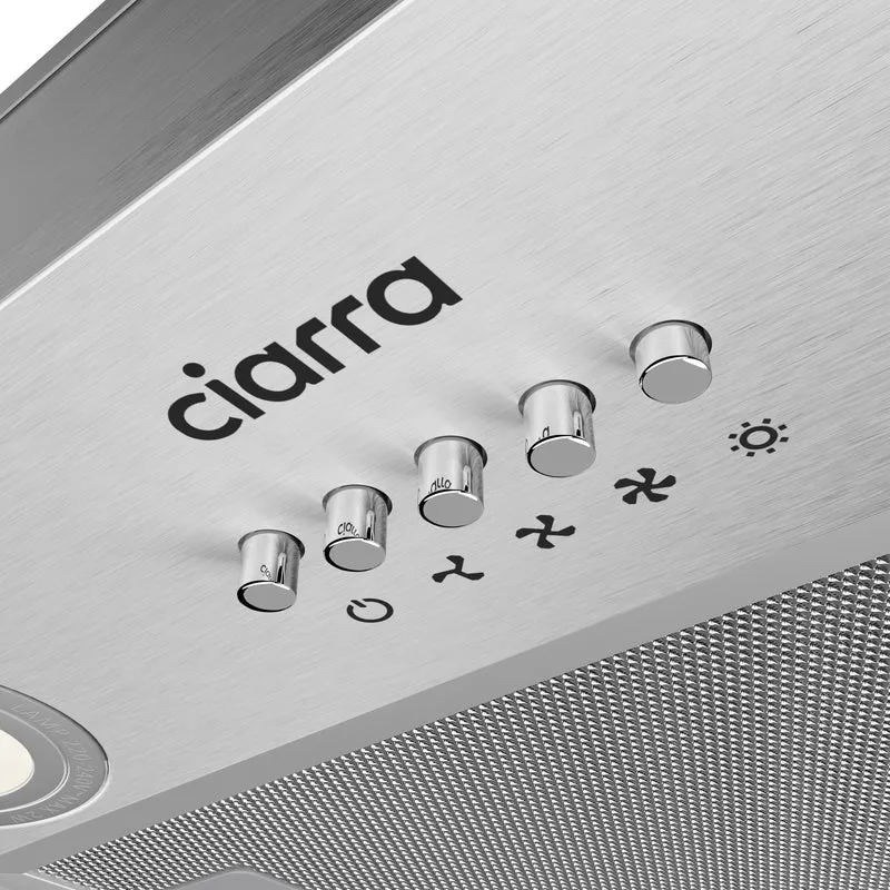 Ciarra Hotte Intégrée Groupe Filtrant 52cm 3 Vitesses Inox CBCS5913A-OW