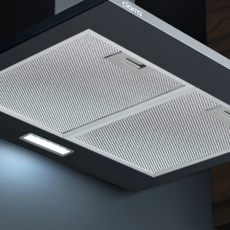 Ciarra Hotte 60cm 370m³/h 3 Vitesses Surface Mate Noir CBCB6201-OW