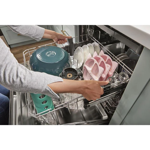 Whirlpool 24 po 47 db Lave-vaisselle - lavage intelligent à IA - inox - WDTA50SAKZ - boîte ouverte