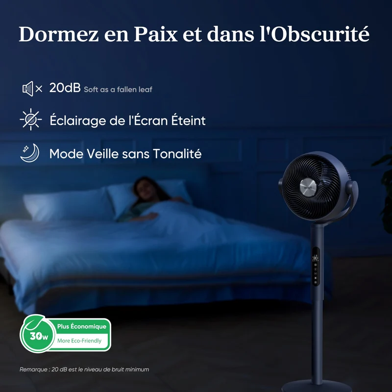 LEVOIT Ventilateur sur Pied 432S Connecté 20dB – Smart Flux 360°