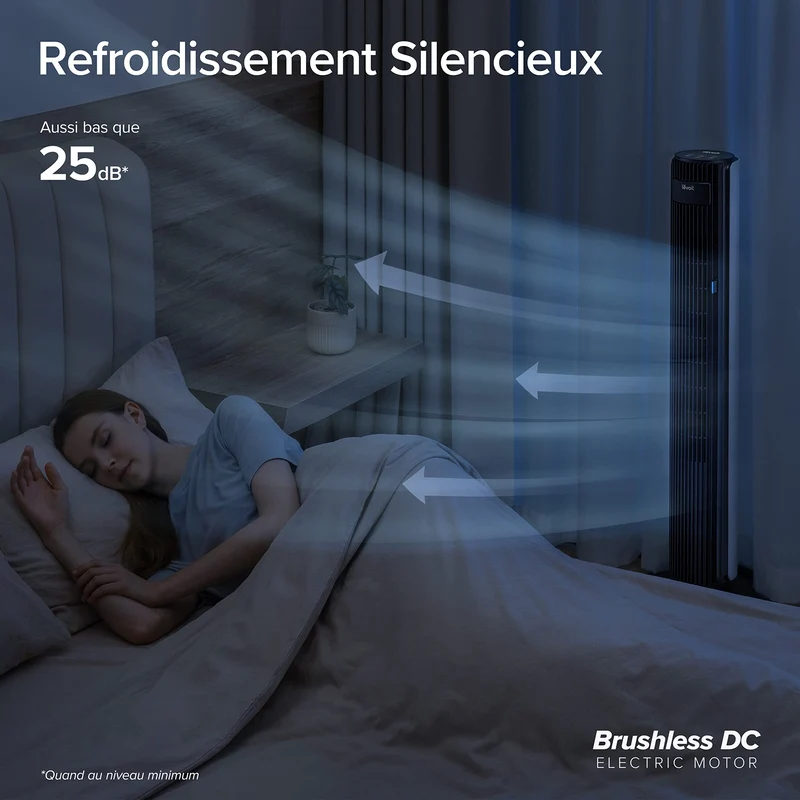 LEVOIT Ventilateur Colonne 42DC VortexAir 25dB – Idéal Grands Espaces
