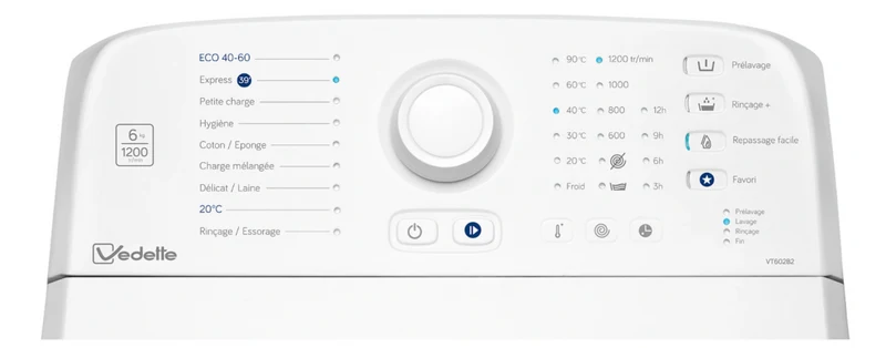 Lave-linge top- VEDETTE VT602B2( 6 kg)