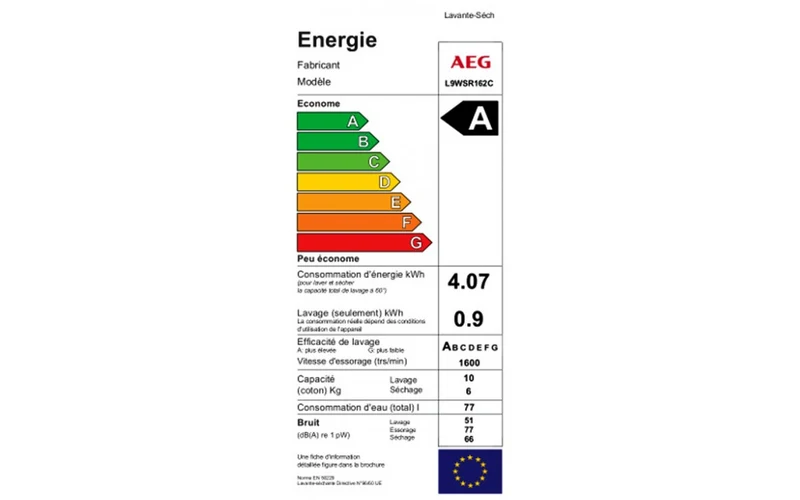 Lave-linge séchant AEG L9WSR162C Reconditionné