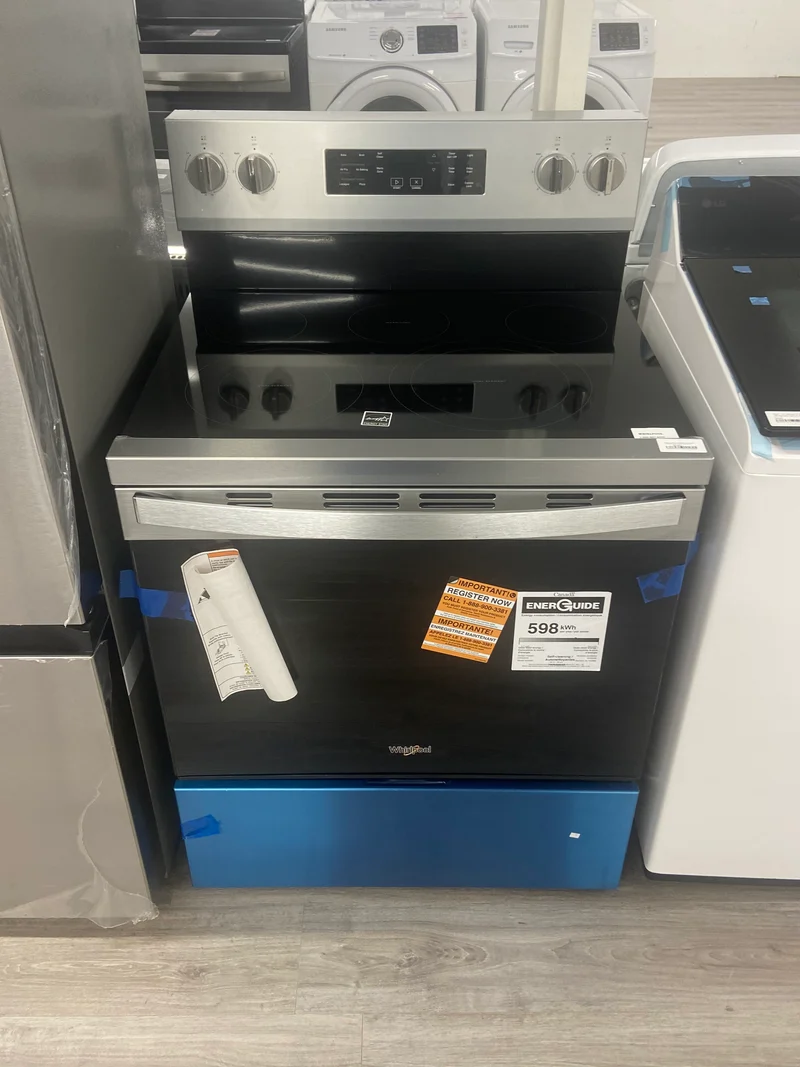 Whirlpool 30'' 5.3 pi cu Cuisinière vitrocéramique - Inox - Cuisson à air - YWFES5030R - Boîte Ouverte