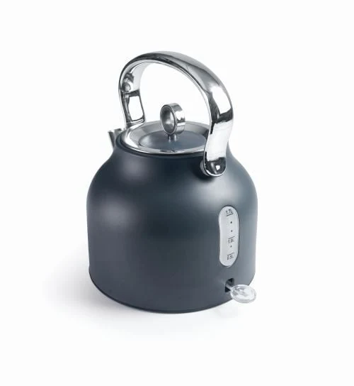 Bouilloire électrique rétro en inox gris mat