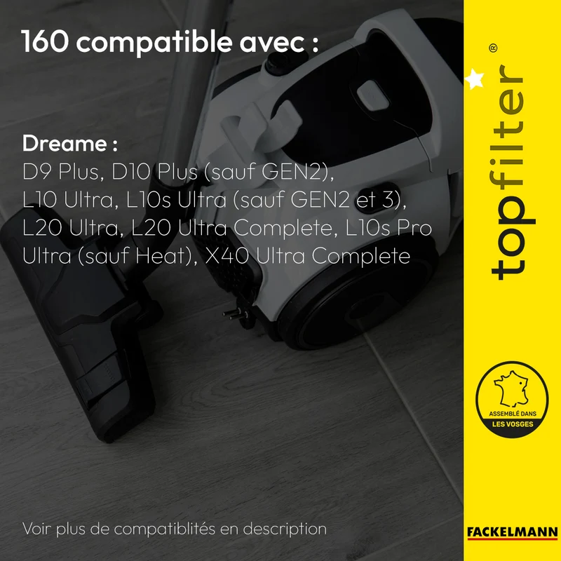 Lot de 4 sacs pour aspirateur robot Dreame TopFilter Premium