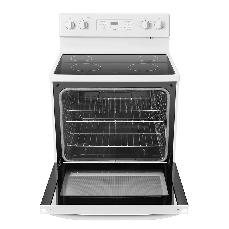 Midea 30'' 5.1 pi cu Cuisinière électrique autoportante - vitrocéramique - blanc - MER30B12AWWC - boîte ouverte