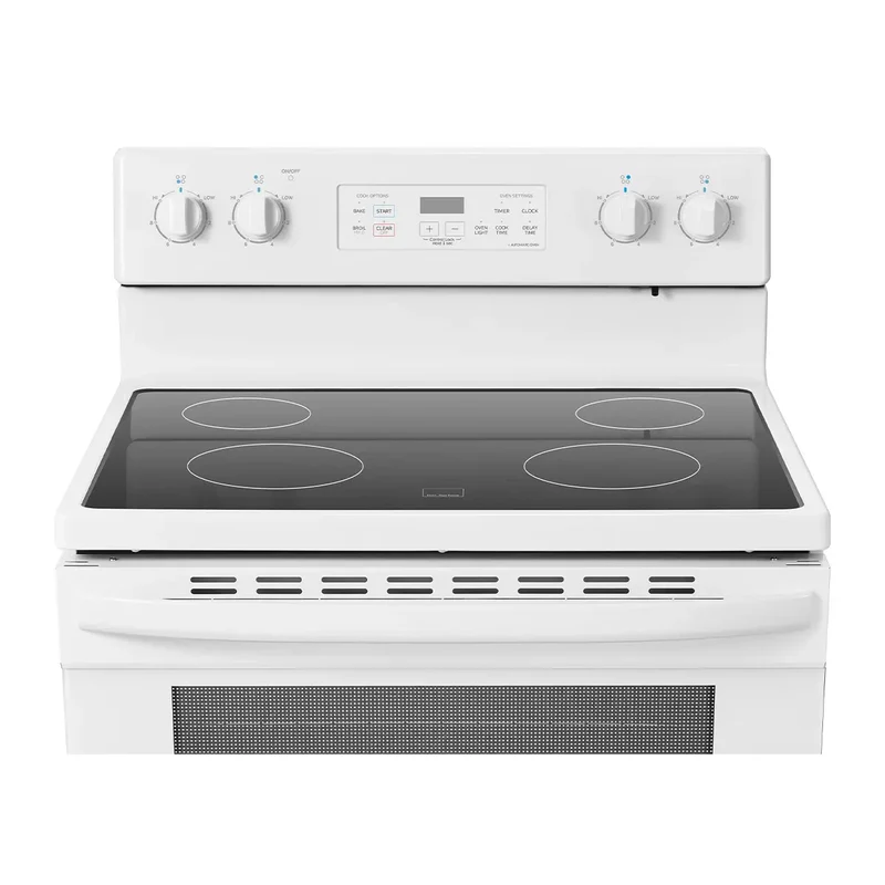 Midea 30'' 5.1 pi cu Cuisinière électrique autoportante - vitrocéramique - blanc - MER30B12AWWC - boîte ouverte