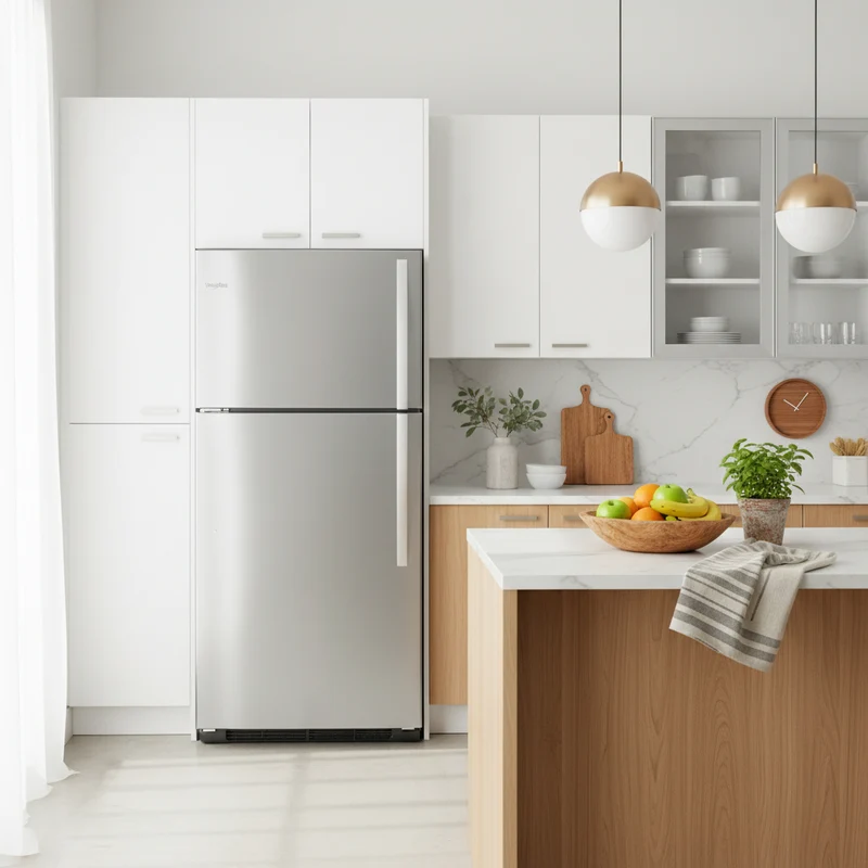 Whirlpool 30'' Réfrigérateur Congélateur Supérieur - Inox - Reconditionné